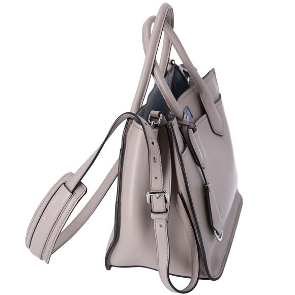 PRADA Etiquette Tote Shoulder Bag 1BA178 Gray Beige Leather - Picture 9 of 9